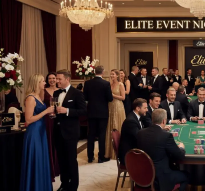 Goście podczas eleganckiego eventu kasynowego