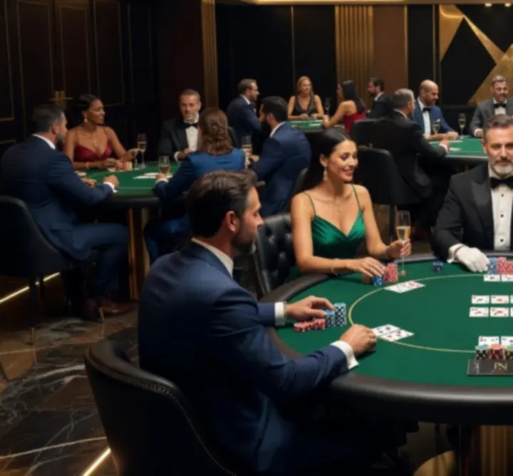 Stół pokerowy podczas eleganckiego wieczoru kasynowego Book Big Emil Bigaj