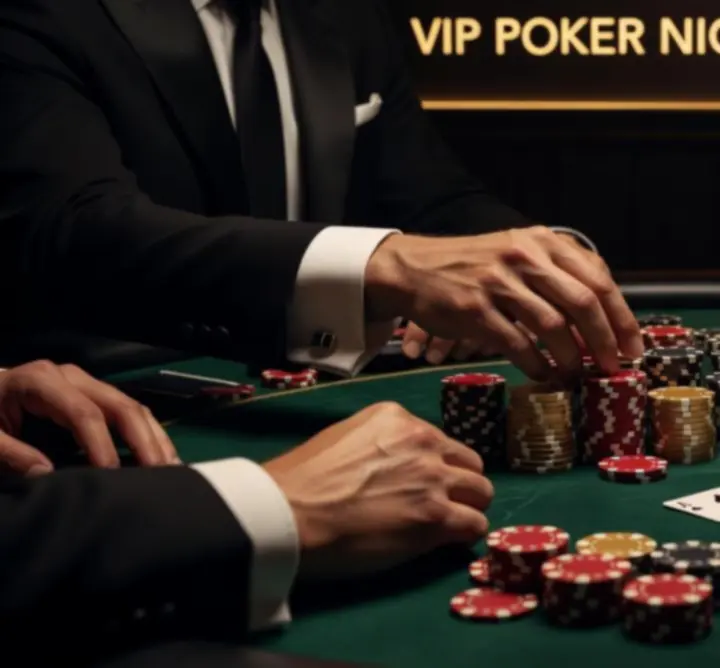 Stół pokerowy VIP przygotowany na ekskluzywny wieczór offline